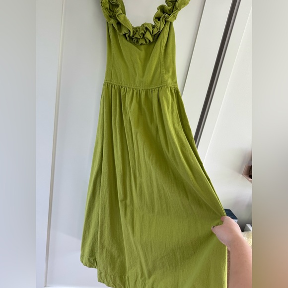 Free People “Ruffle It Up” Midi Sundress in Mojito Lime - Picture 3 of 7